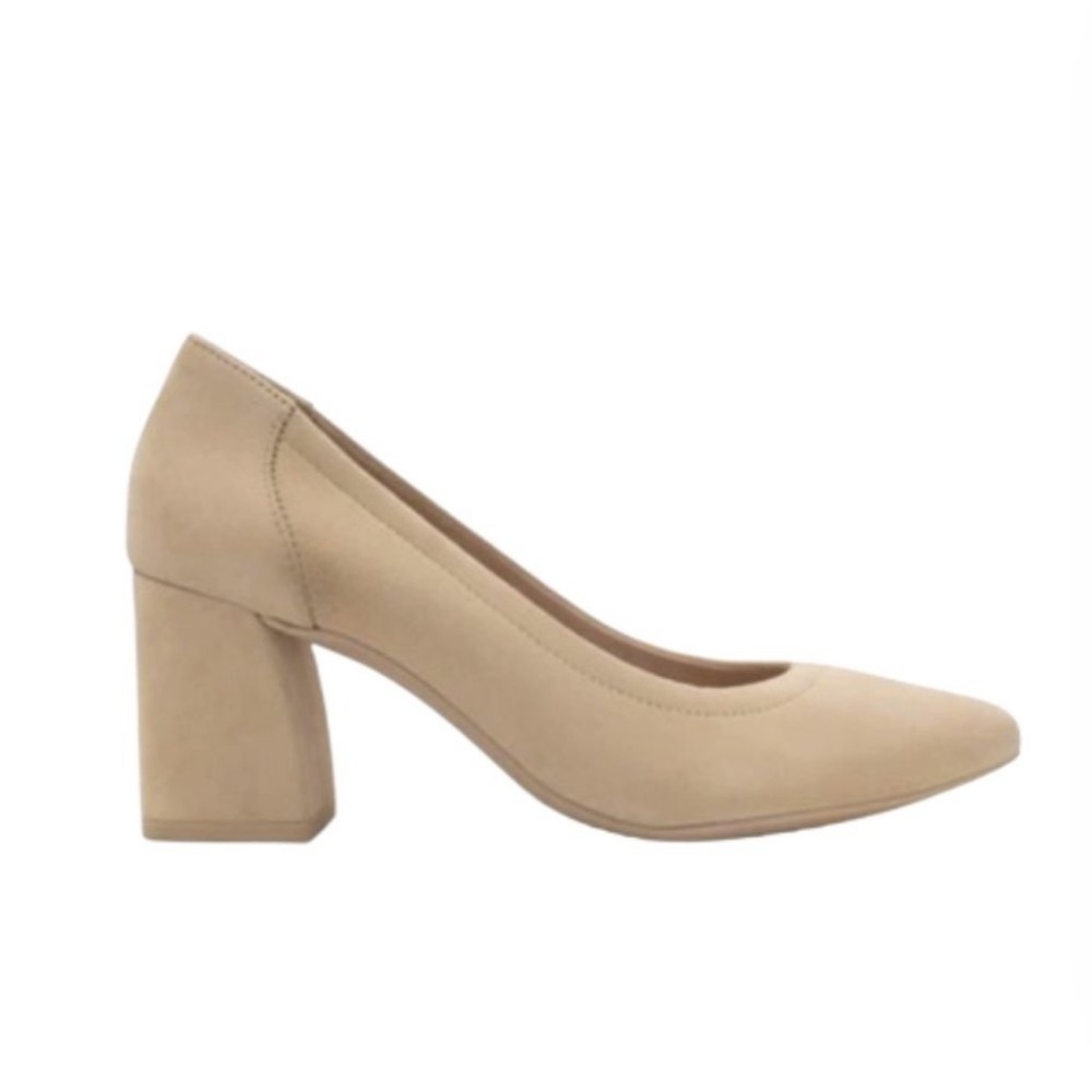 NEW Paul Green Kami Suede Nude 3" Block Heel Pump Size 9.5 US 7 UK